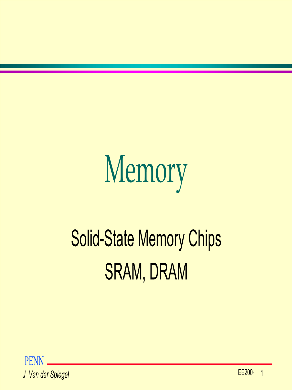 Solid-State Memory Chips SRAM, DRAM