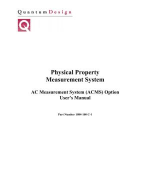 AC Measurement System (ACMS) Option User's Manual