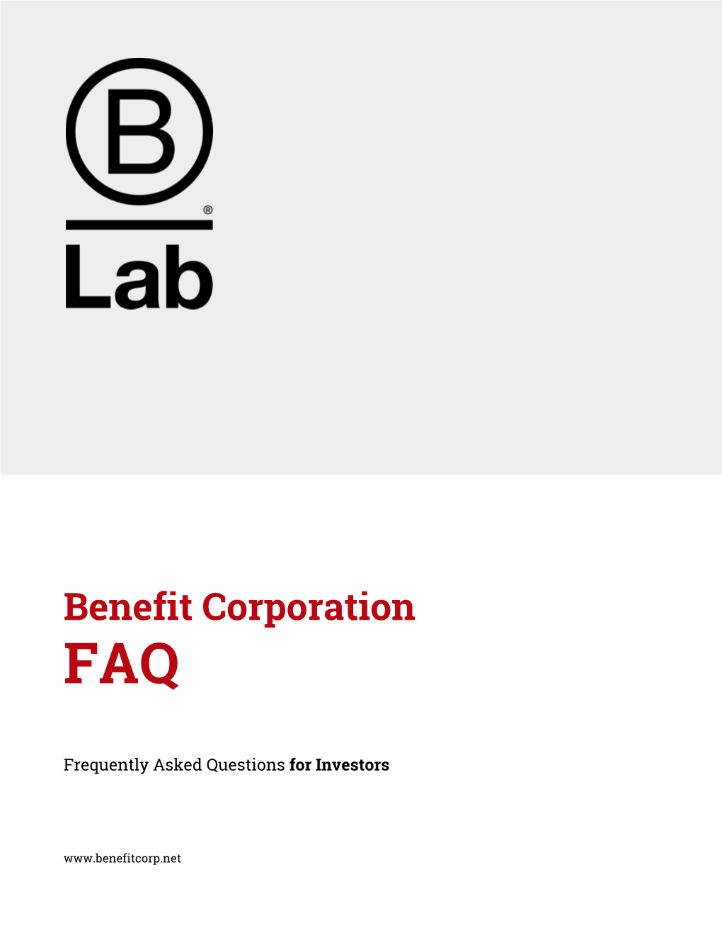 Benefit Corporation FAQ