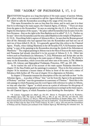 The "Agora" of Pausanias I, 17, 1-2