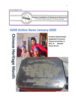 GIHR Online Newsletter – January 2020