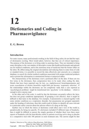 Dictionaries and Coding in Pharmacovigilance