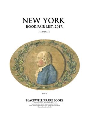 New York Book Fair List, 2017