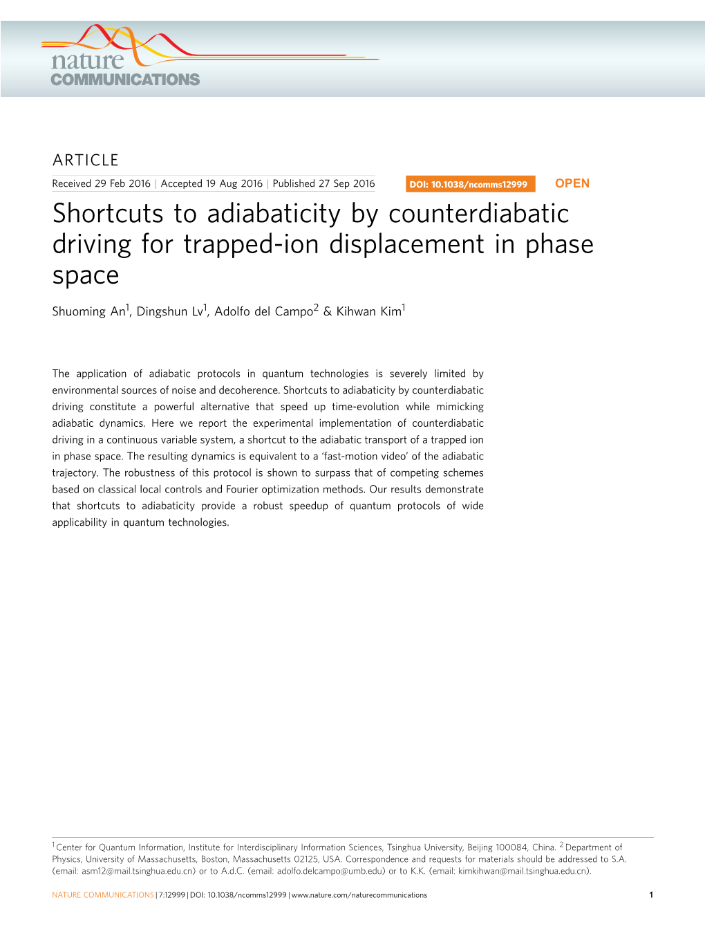 Shortcuts to Adiabaticity by Counterdiabatic Driving for Trapped-Ion Displacement in Phase Space