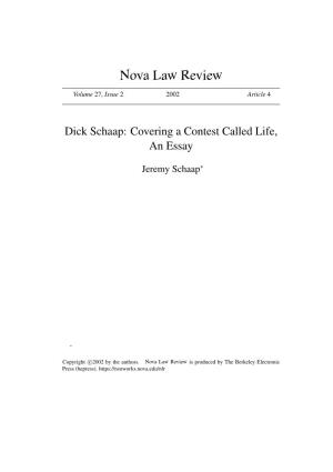 Dick Schaap: Covering a Contest Called Life, an Essay