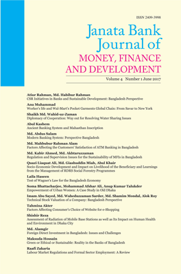 Janata Bank Journal of Money, Finance and Development