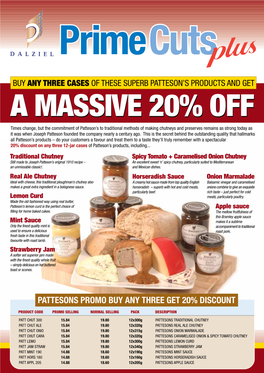 Pattesons Promo Buy Any Three Get 20% Discount