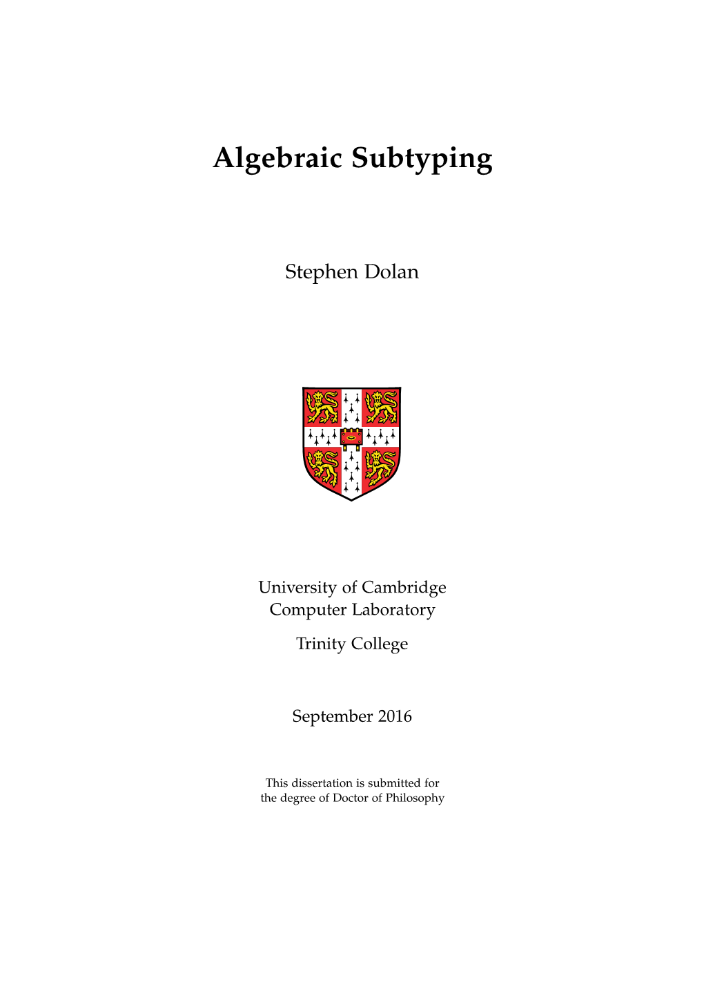 Algebraic Subtyping