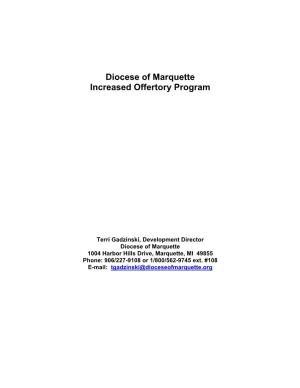 Diocese of Marquette Increased Offertory Program