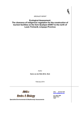 Appendix E1 Ekland Safaris S24G Ecological Report.Pdf