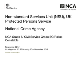 NSU), UK Protected Persons Service National Crime Agency