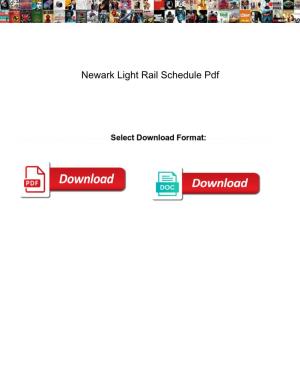 Newark Light Rail Schedule Pdf