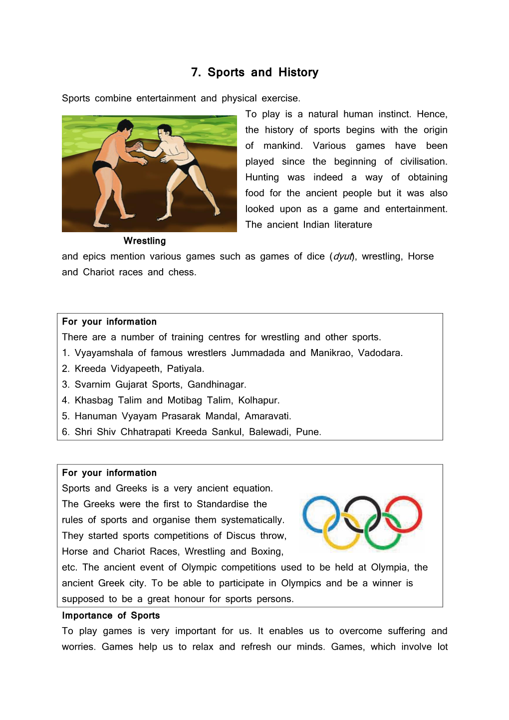 7. Sports and History