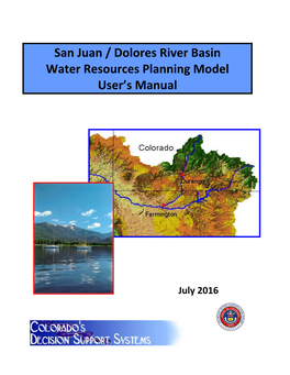 San Juan / Dolores River Basin Water Resources Planning Model User's