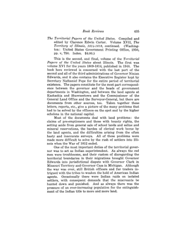 Book Reviews the Territorial Papers of the United States. Compiled