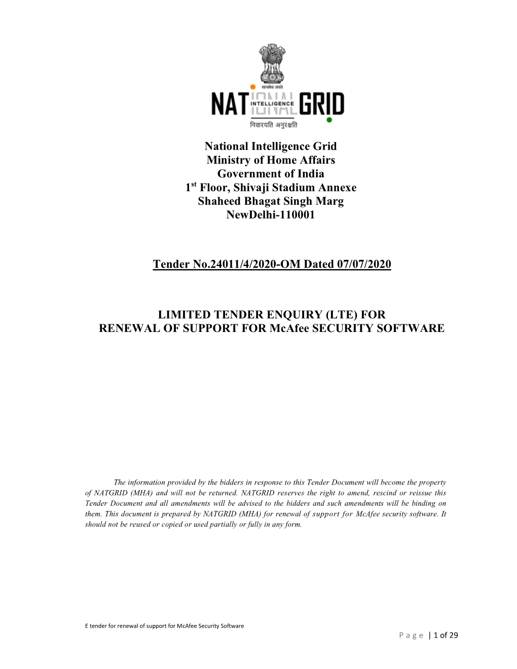 National Intelligence Grid (NATGRID)
