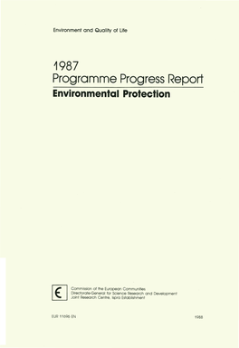 1987 Programme Progress Report Environmental Protection