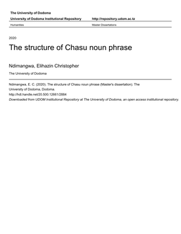 The Structure of Chasu Noun Phrase