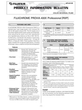 FUJICHROME PROVIA 400X Professional [RXP]