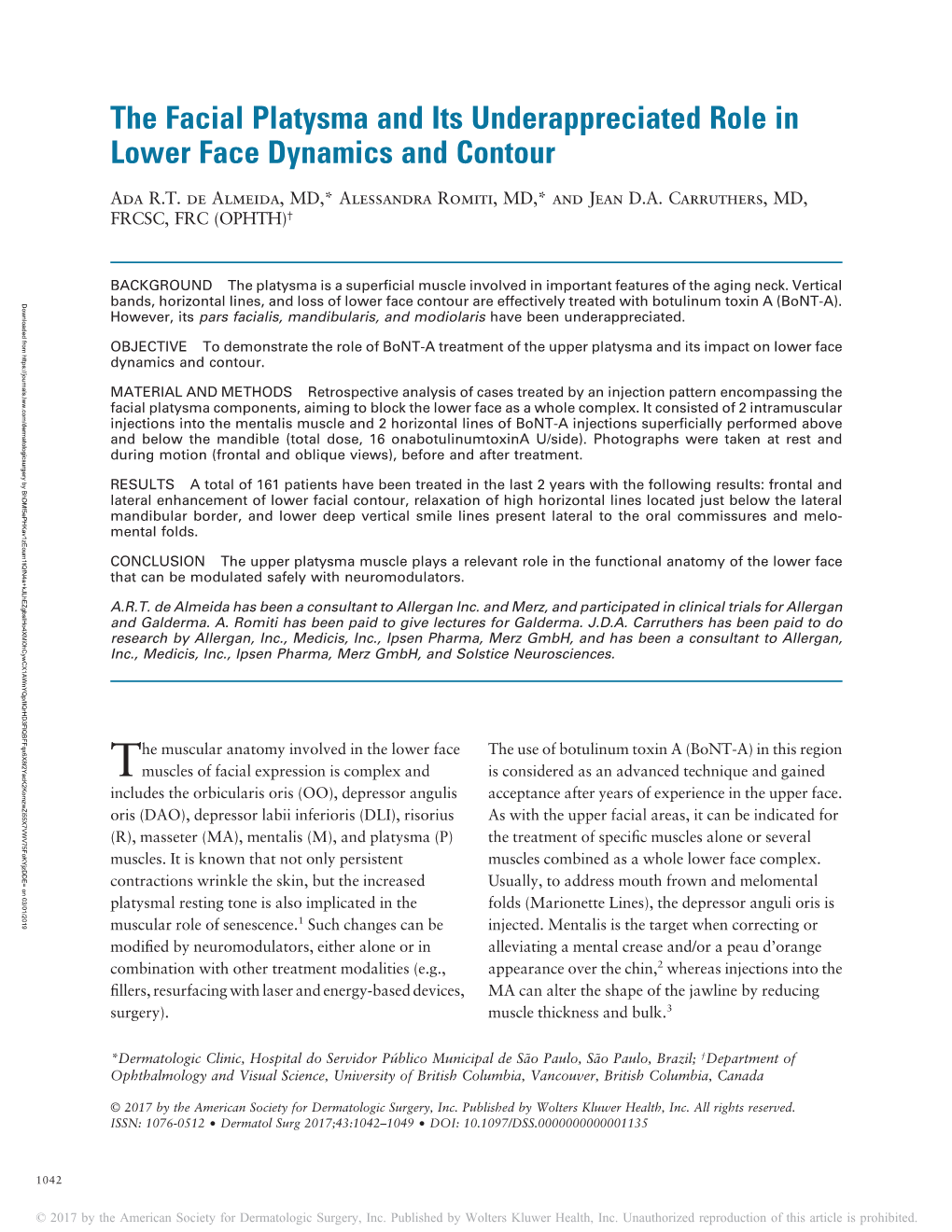 The Facial Platysma and Its Underappreciated Role in Lower