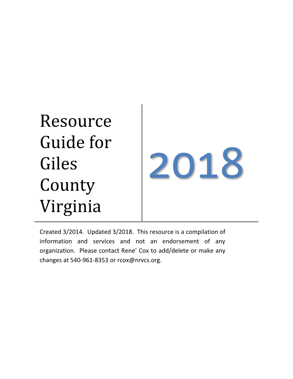 Resource Guide for Giles County Virginia