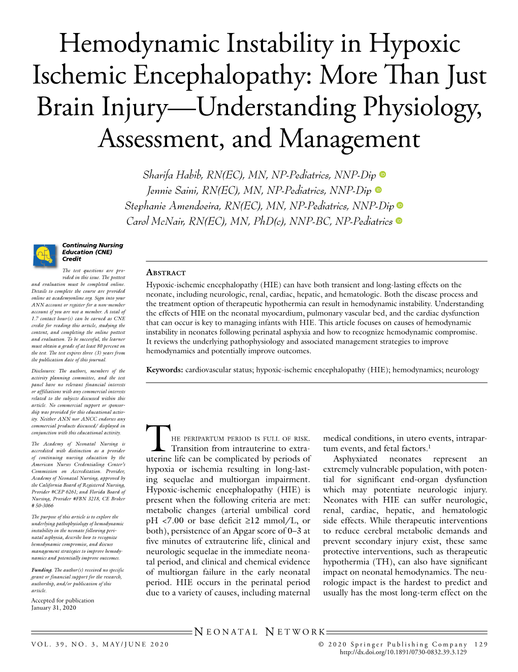 Hemodynamic Instability in Hypoxic Ischemic Encephalopathy: More Than Just Brain Injury—Understanding Physiology, Assessment, and Management