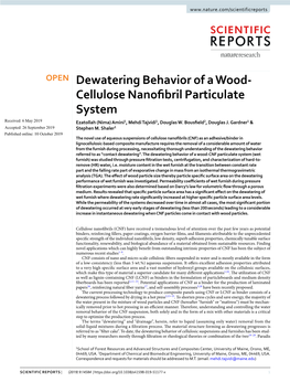 Dewatering Behavior of a Wood-Cellulose Nanofibril