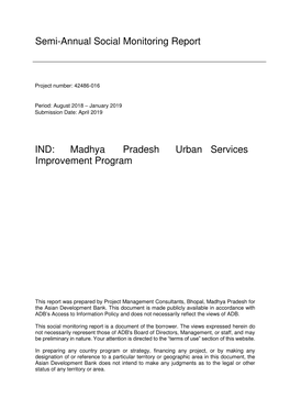 Madhya Pradesh Urban Services Improvement Program
