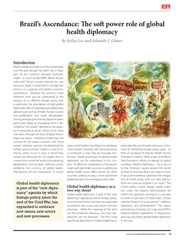 Brazil's Ascendance: the Soft Power Role of Global Health Diplomacy