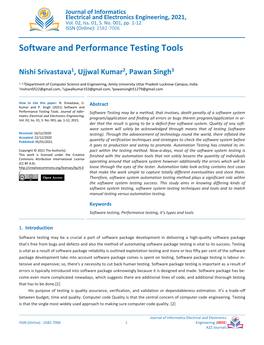 Software and Performance Testing Tools