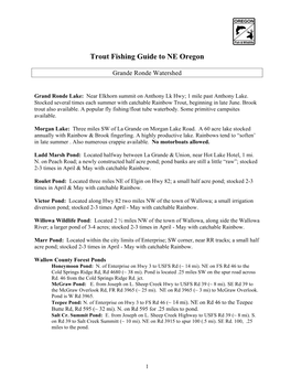 Trout Fishing Guide to NE Oregon