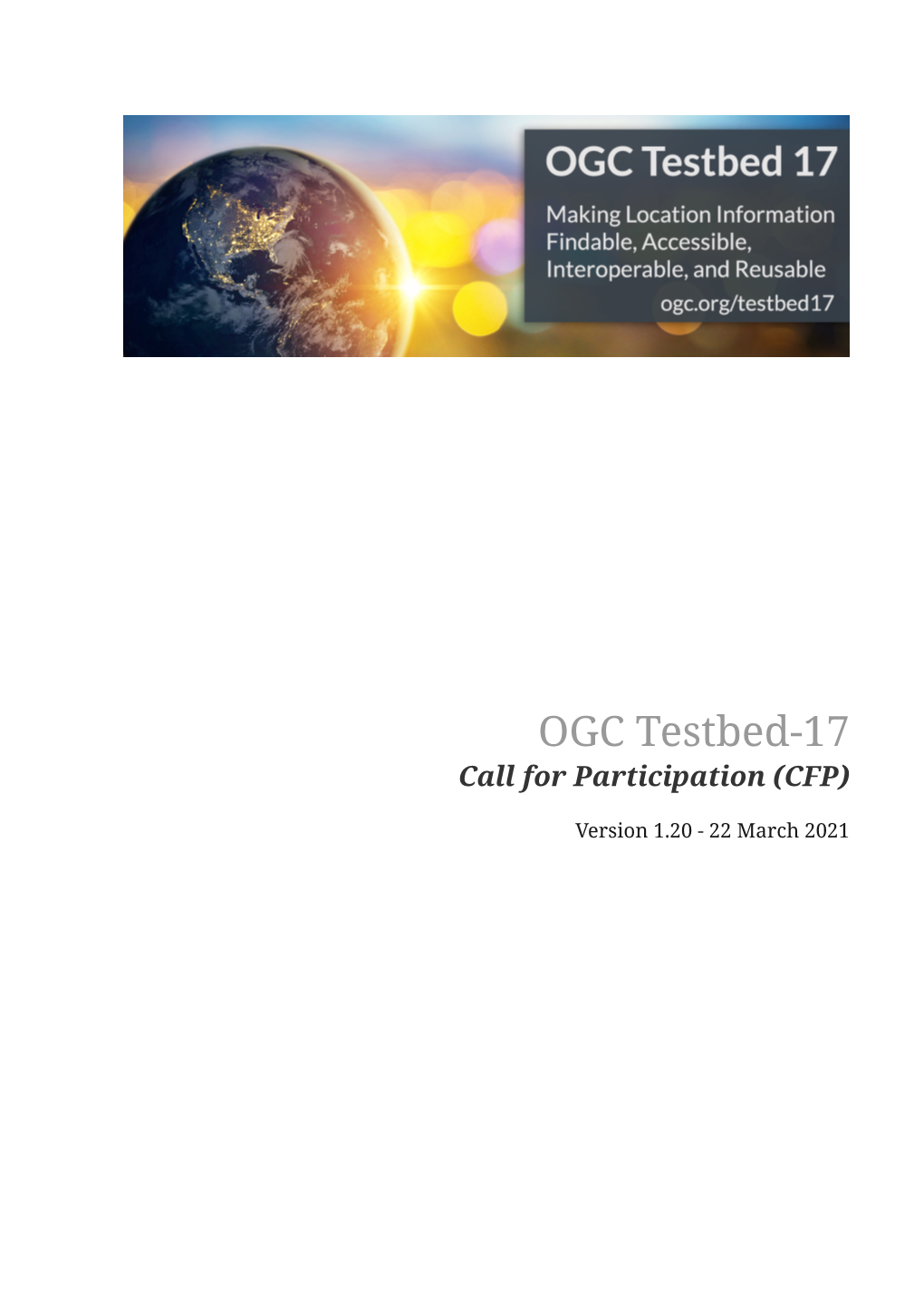 OGC Testbed-17 Call for Participation (CFP)
