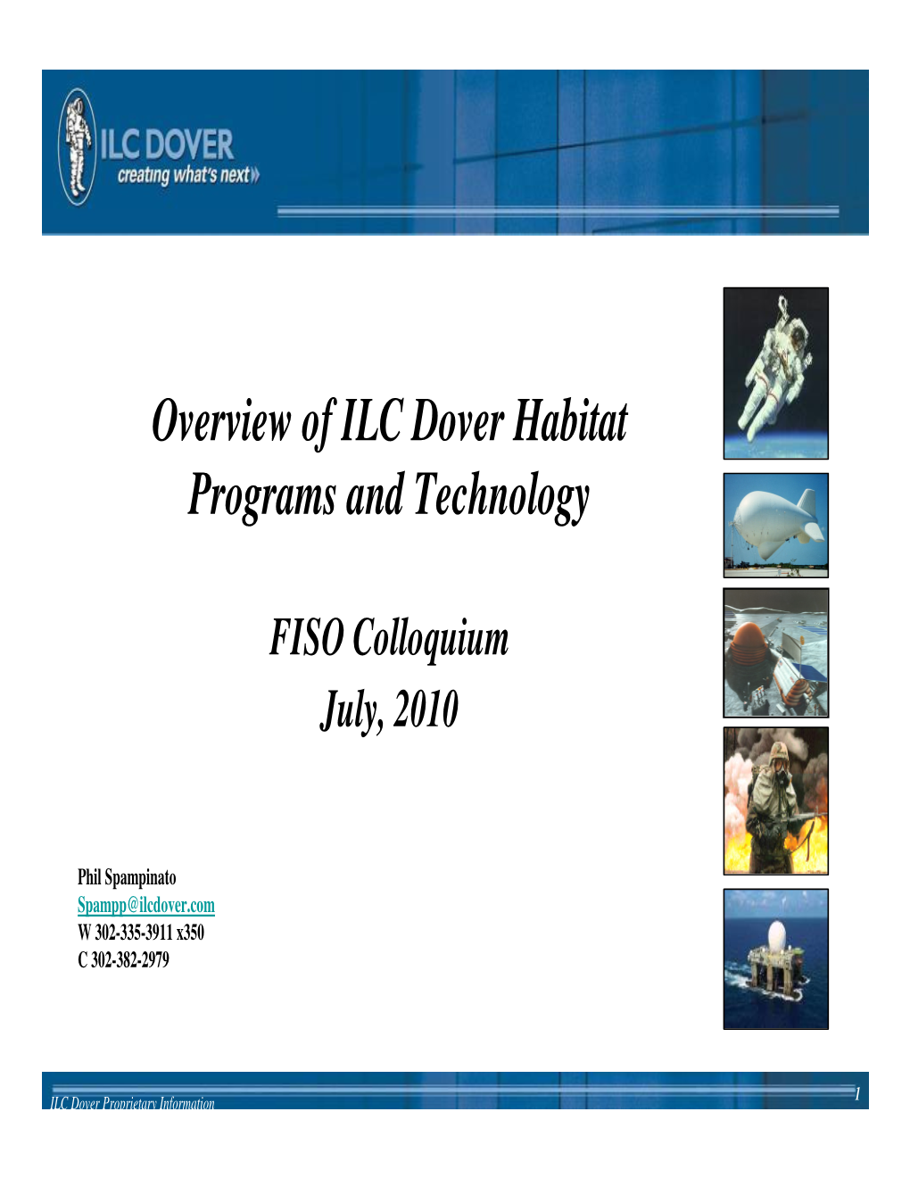 Overview of ILC Dover Habitat Programs and Technology