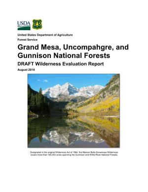 Grand Mesa, Uncompahgre, and Gunnison National Forests DRAFT Wilderness Evaluation Report August 2018