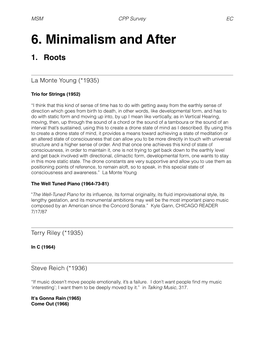 06 Minimalism 1 Student Copy