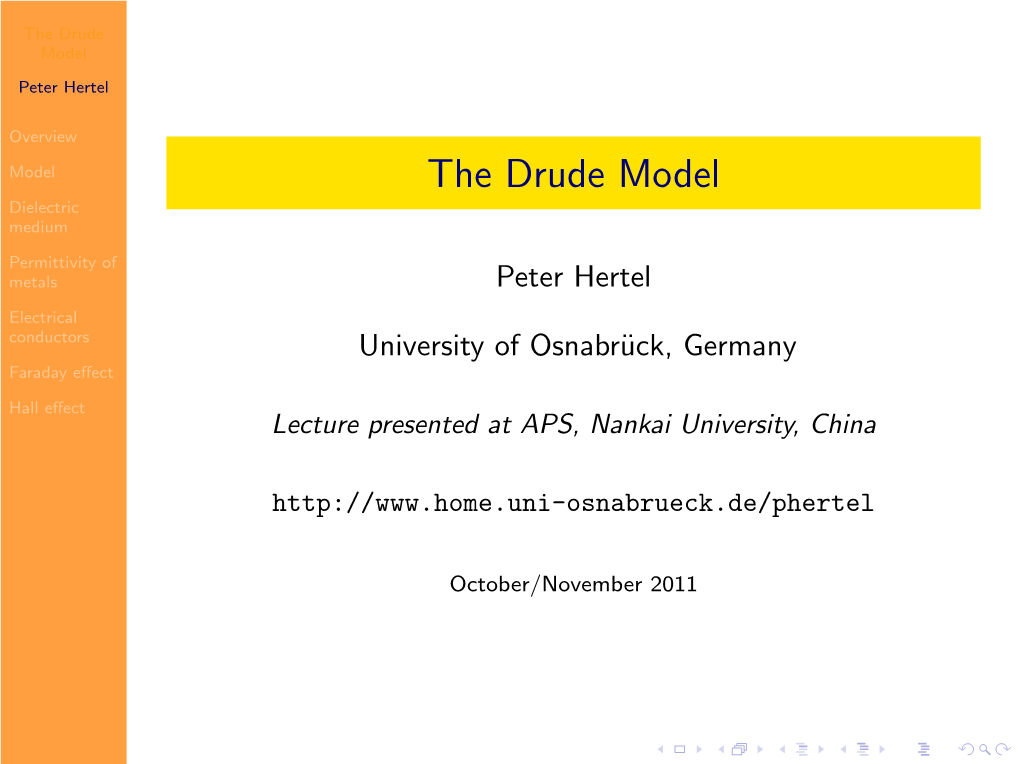 The Drude Model