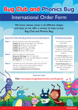 Bug Club and Phonics Bug International Order Form