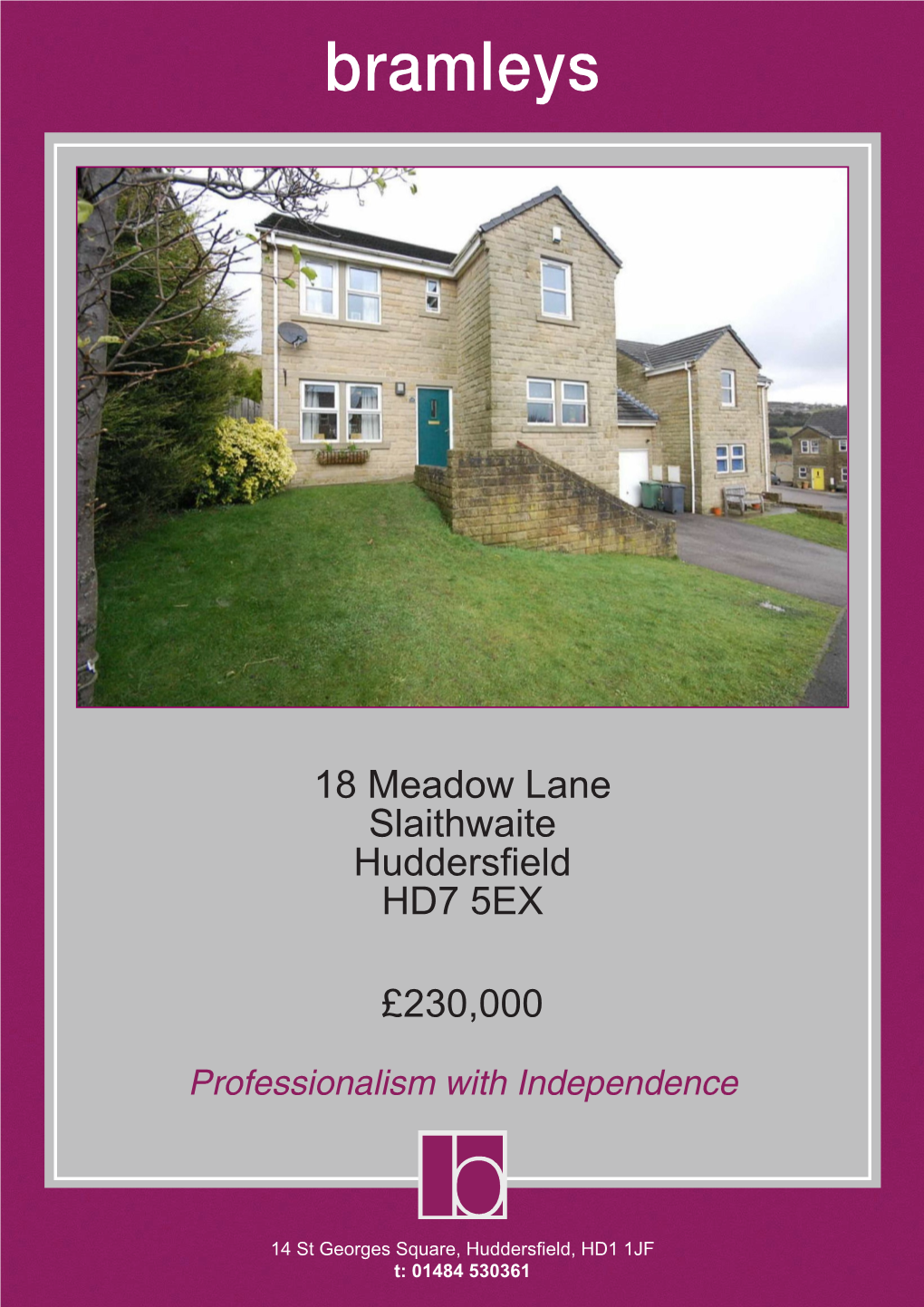 18 Meadow Lane Slaithwaite Huddersfield HD7 5EX £230,000