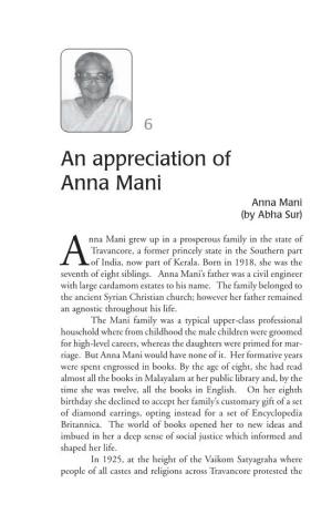 An Appreciation of Anna Mani Anna Mani (By Abha Sur)