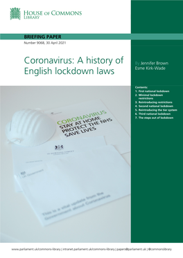 Coronavirus: a History of English Lockdown Laws