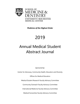 Annual Medical Student Abstract Journal