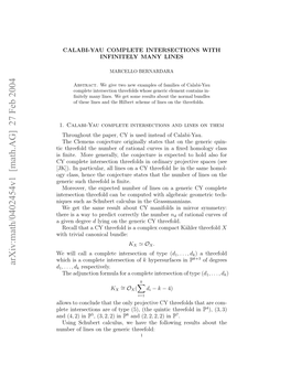 Arxiv:Math/0402454V1