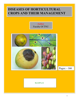 Diseases of Horticultural Crops and Their Management
