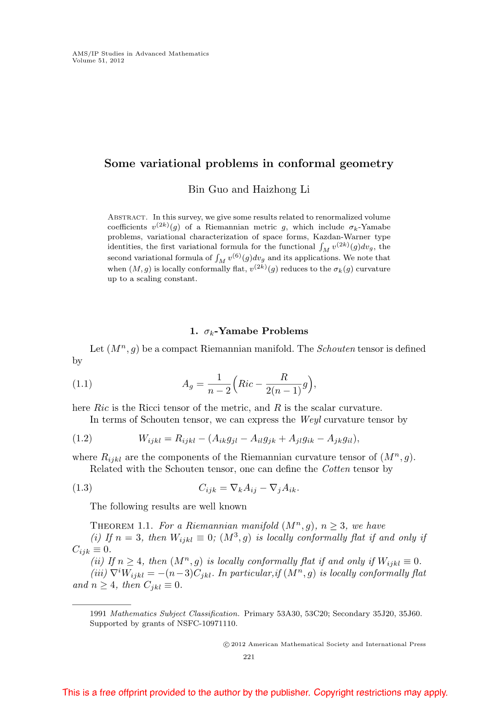 Some Variational Problems in Conformal Geometry