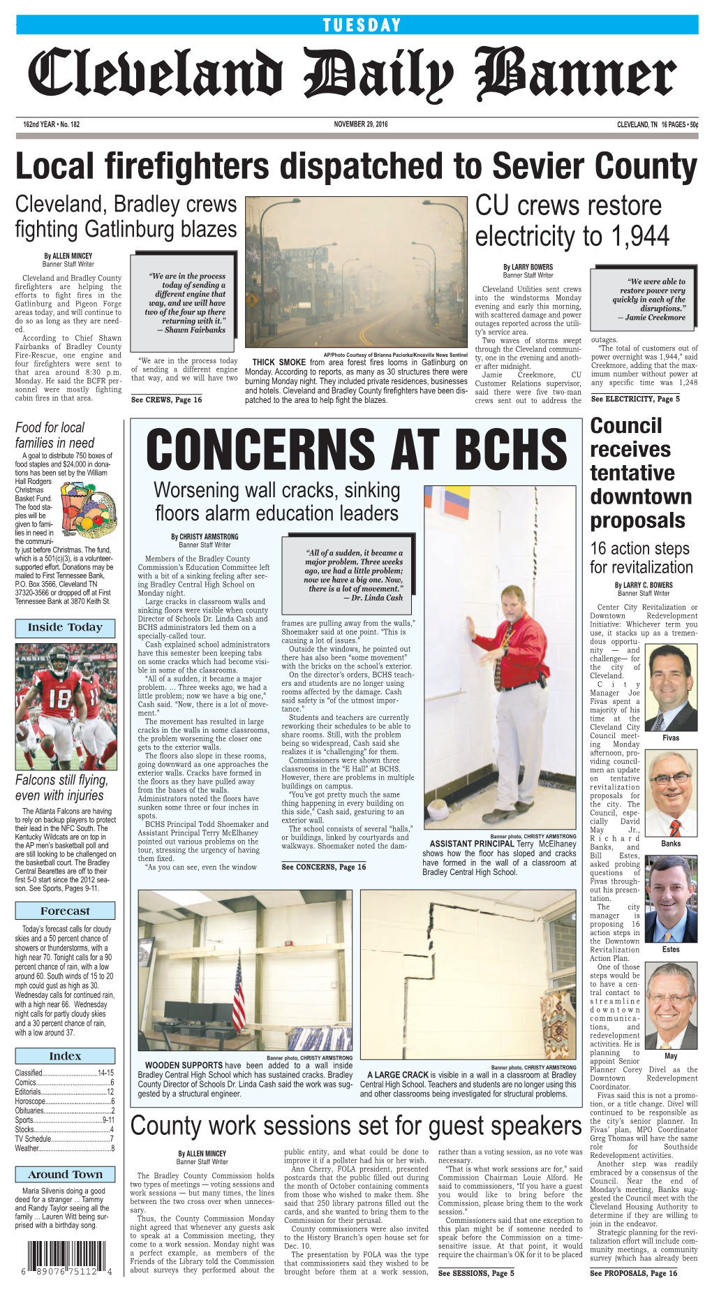 CONCERNS at BCHS Tions Has Been Set by the William Hall Rodgers Tentative Christmas Basket Fund