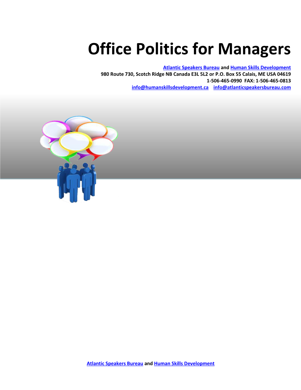 Office Politics for Managers