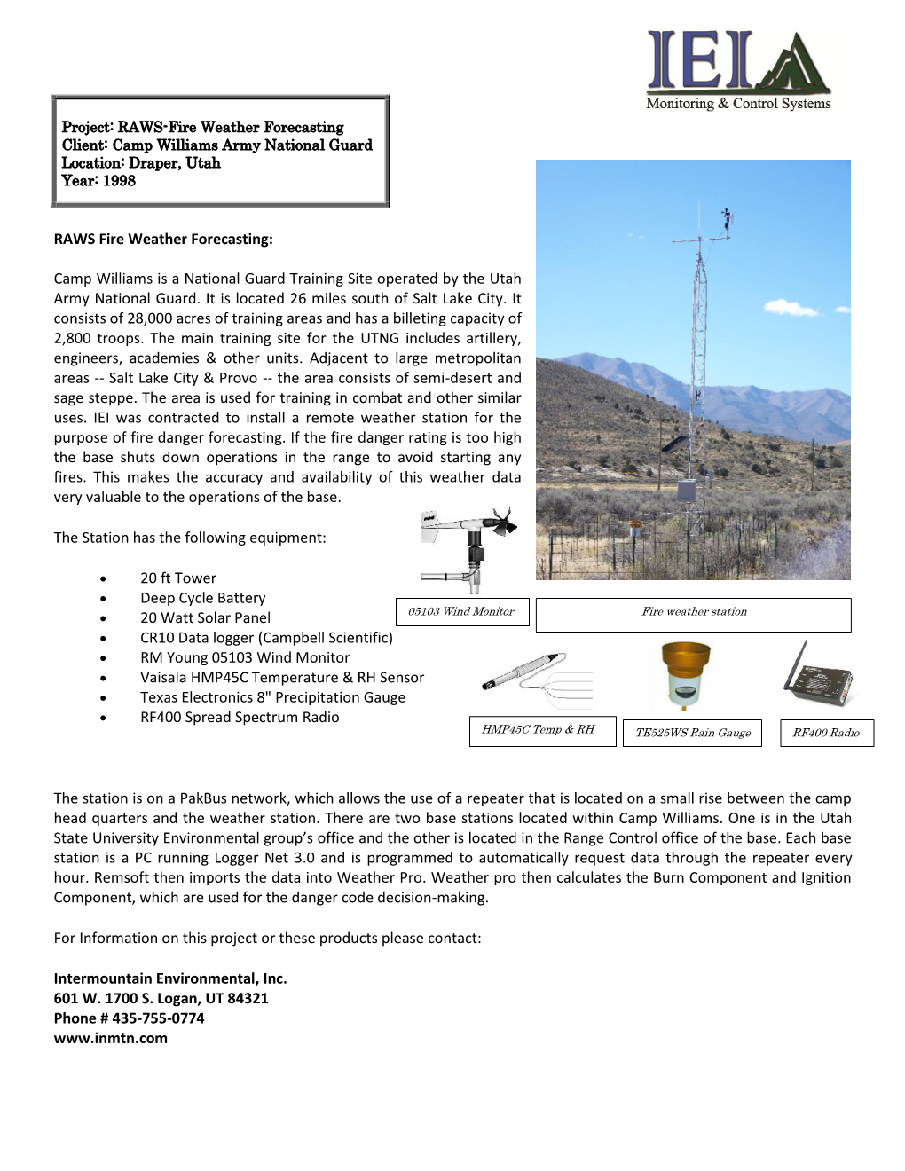 Camp Williams UT – RAWS Fire Weather Station