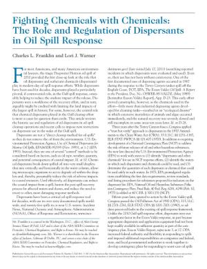 The Role and Regulation of Dispersants in Oil Spill Response