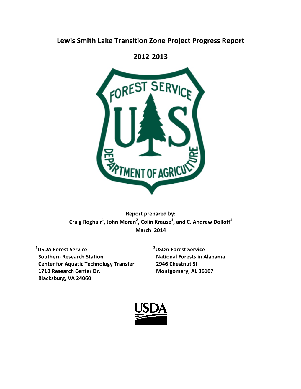 Lewis Smith Lake Transition Zone Project Progress Report