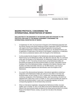 Madrid Protocol Concerning the International Registration of Marks